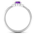 Rosec Jewels-Round Cut Solitaire Amethyst Flower Ring