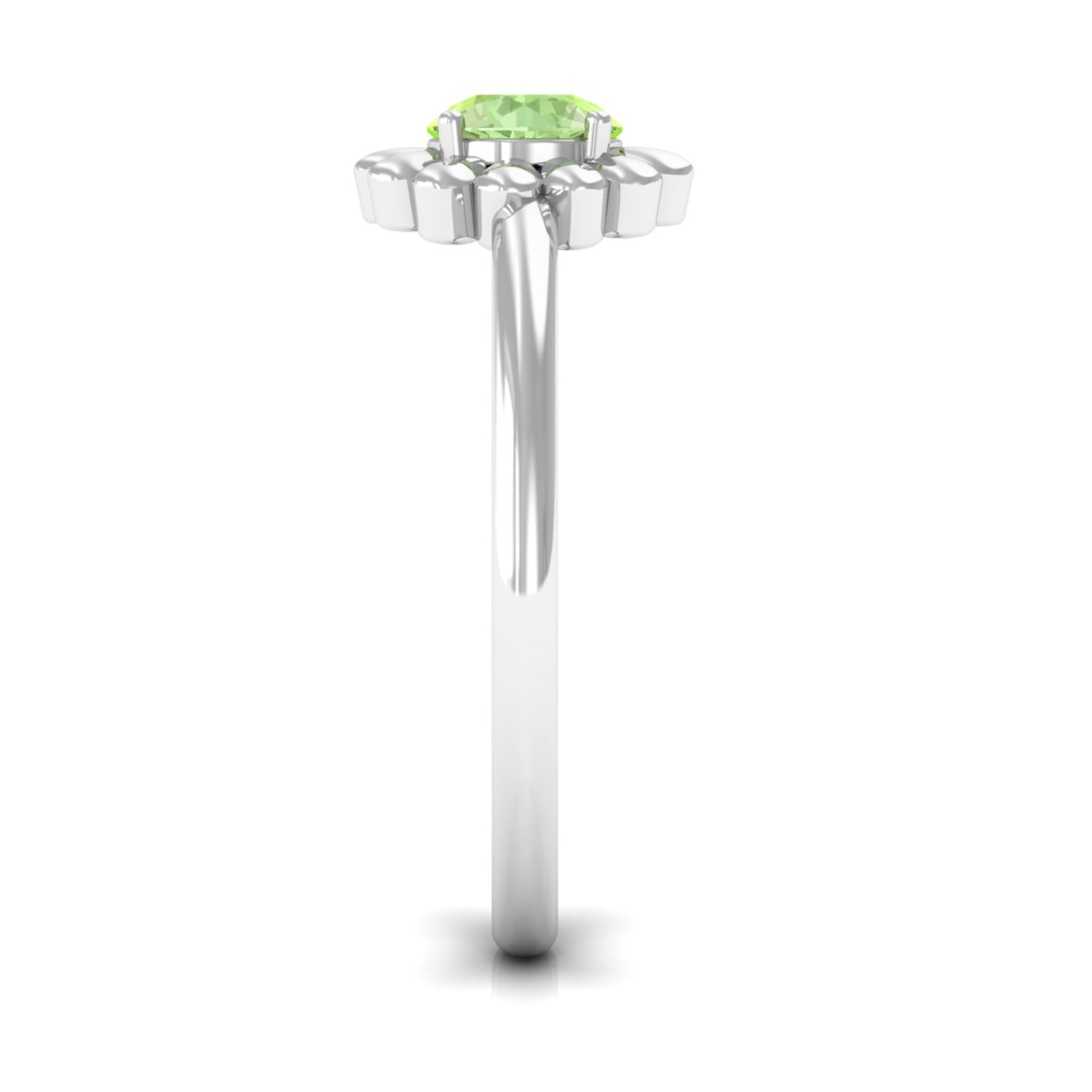 Rosec Jewels-Real Green Sapphire Solitaire Flower Promise Ring