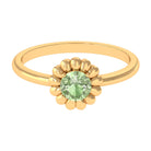 Rosec Jewels-Real Green Sapphire Solitaire Flower Promise Ring