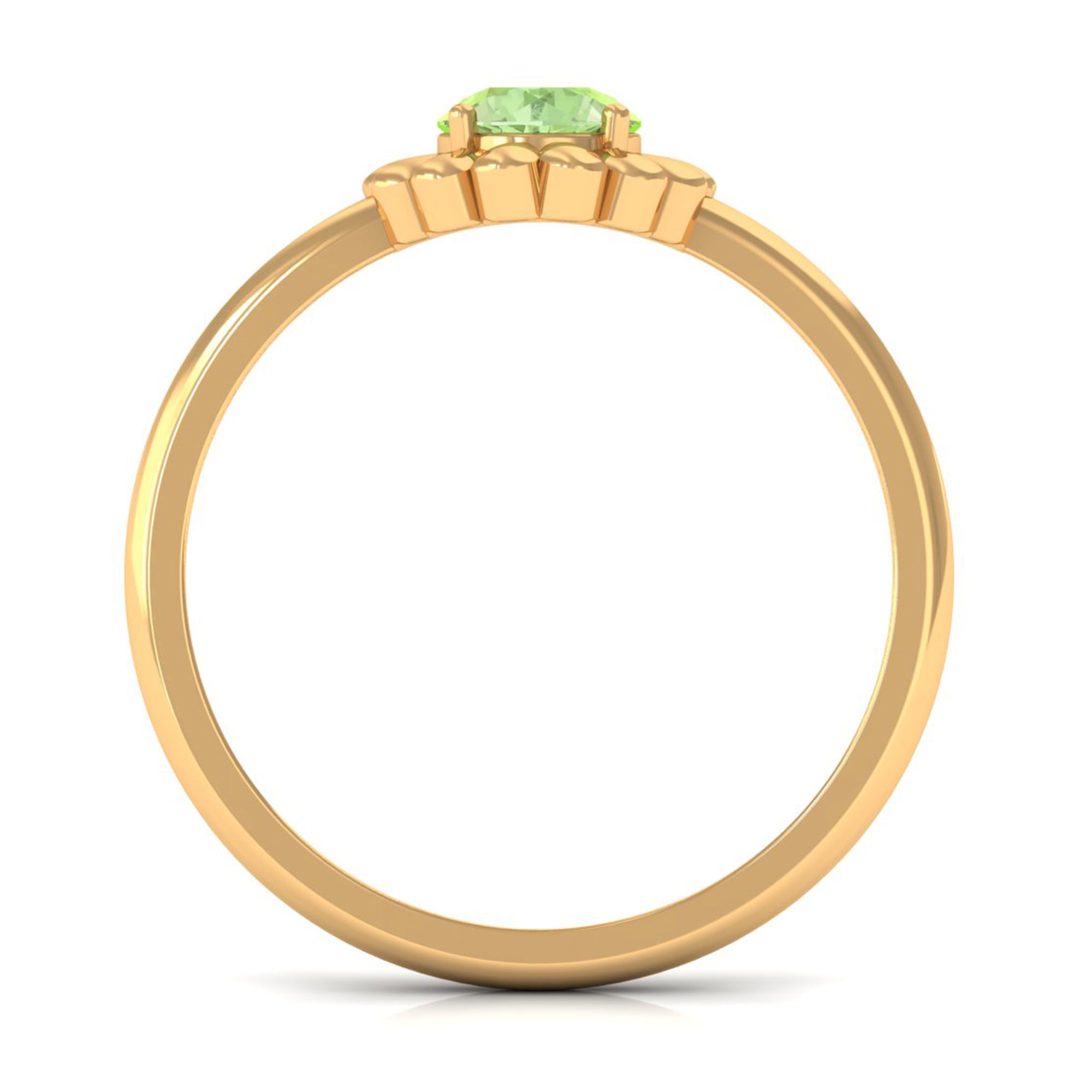 Rosec Jewels-Real Green Sapphire Solitaire Flower Promise Ring