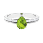 Rosec Jewels-Solitaire Peridot and Diamond Ring with Twisted Rope