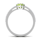 Rosec Jewels-Solitaire Peridot and Diamond Ring with Twisted Rope