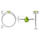 Rosec Jewels-Solitaire Peridot and Diamond Ring with Twisted Rope