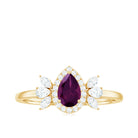 Rosec Jewels-1.25 CT Pear Cut Rhodolite Engagement Ring with Diamond Halo