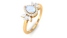 Rosec Jewels-1.25 CT Pear Shape Moonstone Engagement Ring with Diamond Accent