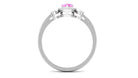 Rosec Jewels-1 CT Pear Shape Pink Sapphire Engagement Ring with Diamond Accent