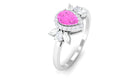 Rosec Jewels-1 CT Pear Shape Pink Sapphire Engagement Ring with Diamond Accent