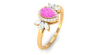 Rosec Jewels-1 CT Pear Shape Pink Sapphire Engagement Ring with Diamond Accent