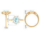 Rosec Jewels-Oval Sky Blue Topaz Designer Halo Engagement Ring with Moissanite