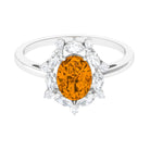 Rosec Jewels-1.75 CT Oval Citrine Designer Halo Engagement Ring with Moissanite