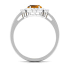 Rosec Jewels-1.75 CT Oval Citrine Designer Halo Engagement Ring with Moissanite