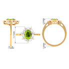 Rosec Jewels-Designer Peridot Engagement Ring with Moissanite Halo