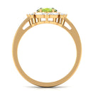 Rosec Jewels-Designer Peridot Engagement Ring with Moissanite Halo