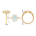 Rosec Jewels-2 CT Ethiopian Opal Designer Halo Engagement Ring with Moissanite