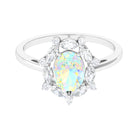 Rosec Jewels-2 CT Ethiopian Opal Designer Halo Engagement Ring with Moissanite