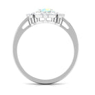 Rosec Jewels-2 CT Ethiopian Opal Designer Halo Engagement Ring with Moissanite