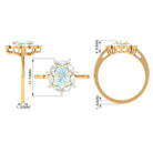 Rosec Jewels-2 CT Ethiopian Opal Designer Halo Engagement Ring with Moissanite