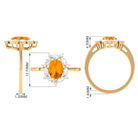 Rosec Jewels-Fire Opal Designer Halo Engagement Ring with Moissanite