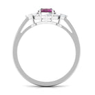 Rosec Jewels-1.75 CT Oval Rhodolite Cocktail Engagement Ring with Diamond Halo