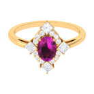 Rosec Jewels-1.75 CT Oval Rhodolite Cocktail Engagement Ring with Diamond Halo