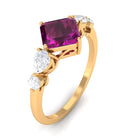 Rosec Jewels-Simple Asscher Cut Rhodolite Solitaire Engagement Ring with Moissanite