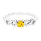 Rosec Jewels-Solitaire Yellow Sapphire and Diamond Infinity Solitaire Ring