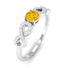 Rosec Jewels-Solitaire Yellow Sapphire and Diamond Infinity Solitaire Ring