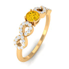 Rosec Jewels-Solitaire Yellow Sapphire and Diamond Infinity Solitaire Ring