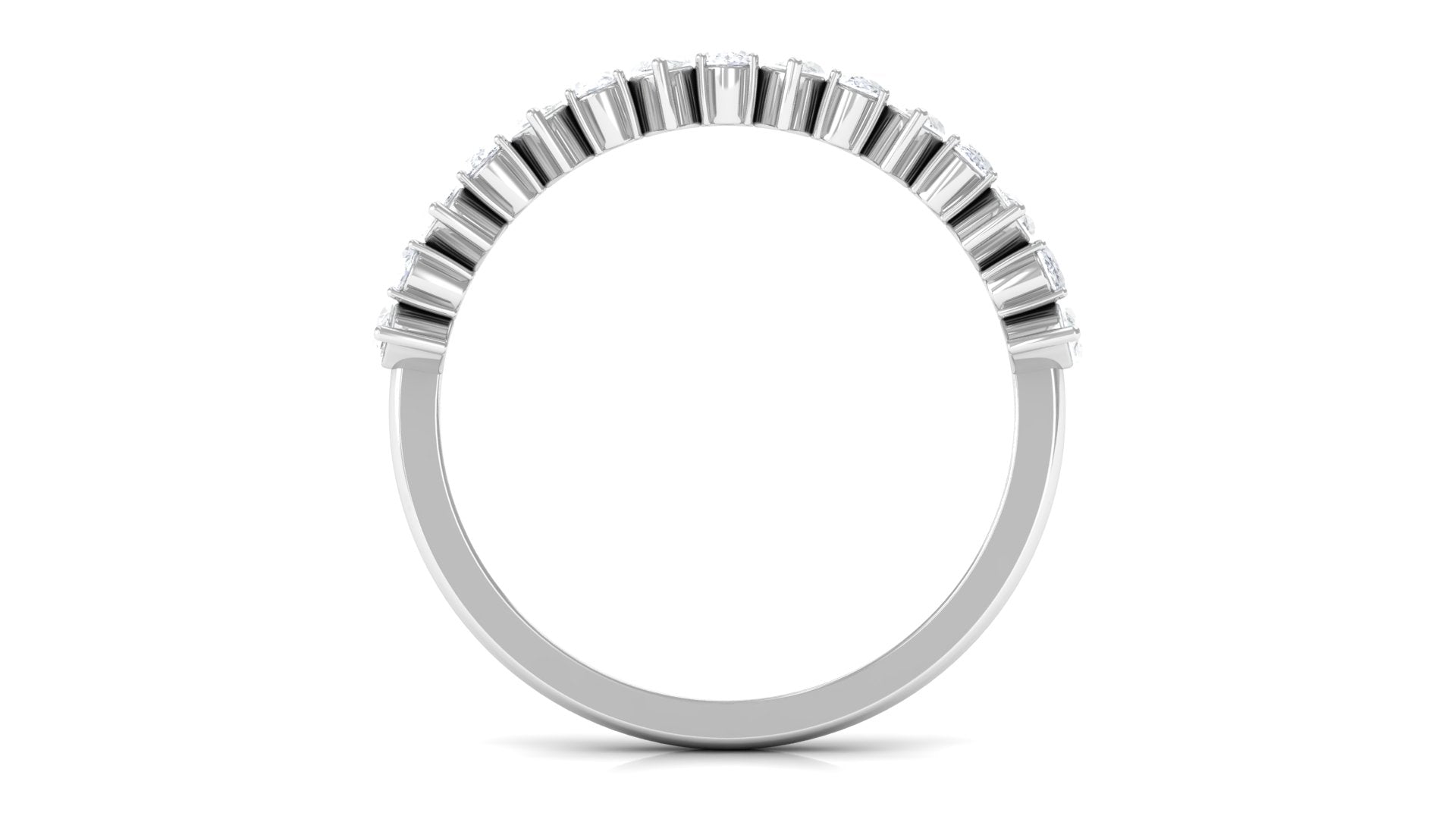 Rosec Jewels-Certified Moissanite Half Eternity Wedding Band Ring