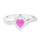 Rosec Jewels-Heart Shape Pink Sapphire and Diamond Bypass Engagement Ring