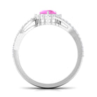 Rosec Jewels-Heart Shape Pink Sapphire and Diamond Bypass Engagement Ring