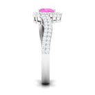 Rosec Jewels-Heart Shape Pink Sapphire and Diamond Bypass Engagement Ring