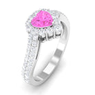 Rosec Jewels-Heart Shape Pink Sapphire and Diamond Bypass Engagement Ring