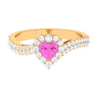 Rosec Jewels-Heart Shape Pink Sapphire and Diamond Bypass Engagement Ring