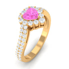 Rosec Jewels-Heart Shape Pink Sapphire and Diamond Bypass Engagement Ring