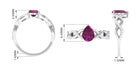 Rosec Jewels-Infinity Shank Pear Cut Rhodolite and Diamond Solitaire Engagement Ring