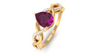 Rosec Jewels-Infinity Shank Pear Cut Rhodolite and Diamond Solitaire Engagement Ring