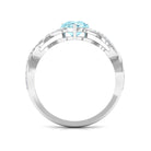 Rosec Jewels-Pear Shape Aquamarine Solitaire Infinity Ring with Diamond