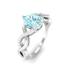 Rosec Jewels-Pear Shape Aquamarine Solitaire Infinity Ring with Diamond