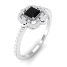 Rosec Jewels-Asscher Cut Black Diamond Statement Engagement Ring with Moissanite