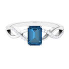 Rosec Jewels-Octagon London Blue Topaz and Diamond Crossover Engagement Ring