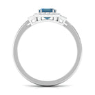 Rosec Jewels-Octagon Cut London Blue Topaz and Diamond Statement Engagement Ring