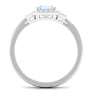 Rosec Jewels-Emerald Cut Moonstone Halo Engagement Ring with Diamond