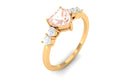 Rosec Jewels-Heart Shape Morganite Solitaire Promise Ring with Diamond