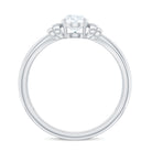 Rosec Jewels-Oval Cut Moissanite Solitaire Engagement Ring with Bow Details