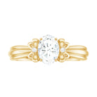 Rosec Jewels-Oval Cut Moissanite Solitaire Engagement Ring with Bow Details