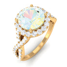 Rosec Jewels-3 CT Ethiopian Opal Crossover Engagement Ring with Moissanite Halo