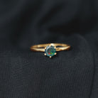 Rosec Jewels-Minimal Black Opal Solitaire Promise Ring in Gold