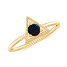 Rosec Jewels-1/4 CT Round Black Opal Gold Triangle Minimal Promise Ring