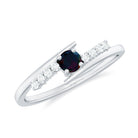 Rosec Jewels-Minimal Round Black Opal and Diamond Bypass Promise Ring